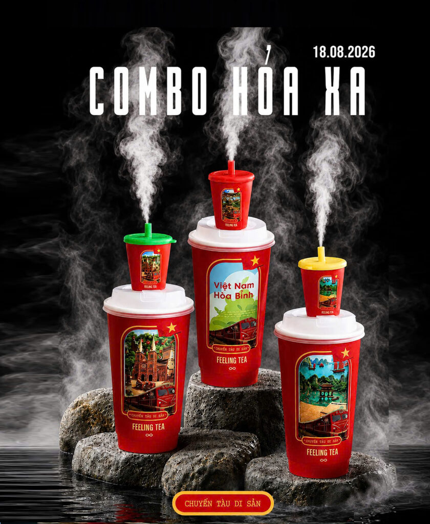 Combo Hỏa xa, ly yêu nước Feeling Tea